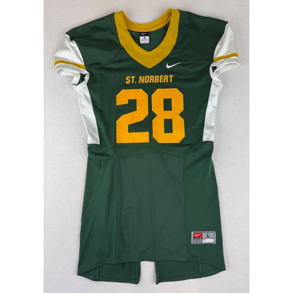 Nike Football Jersey Mens Large Green St. Norbert 28 Team Issued 615738